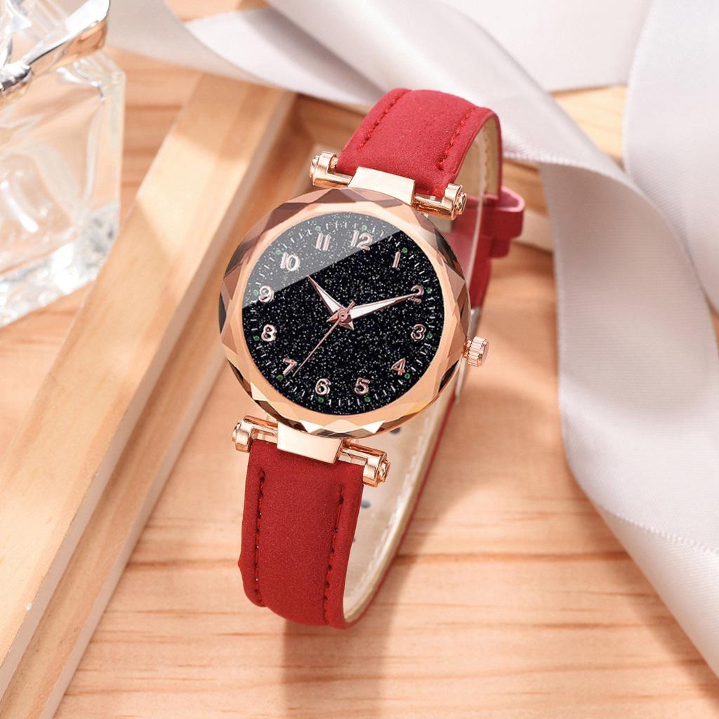 Alloy Shell Non-Plastic Shell Fashion Trend Women'S Casual Simple Belt Watch Quartz Watch Bracelet Set