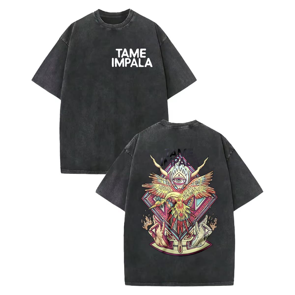 

Vintage Tame Impala Graphic T Shirts Streetwear Rock Pop Music Tshirts Mens Womens Summer Casual Fashion Short Sleeve Top L