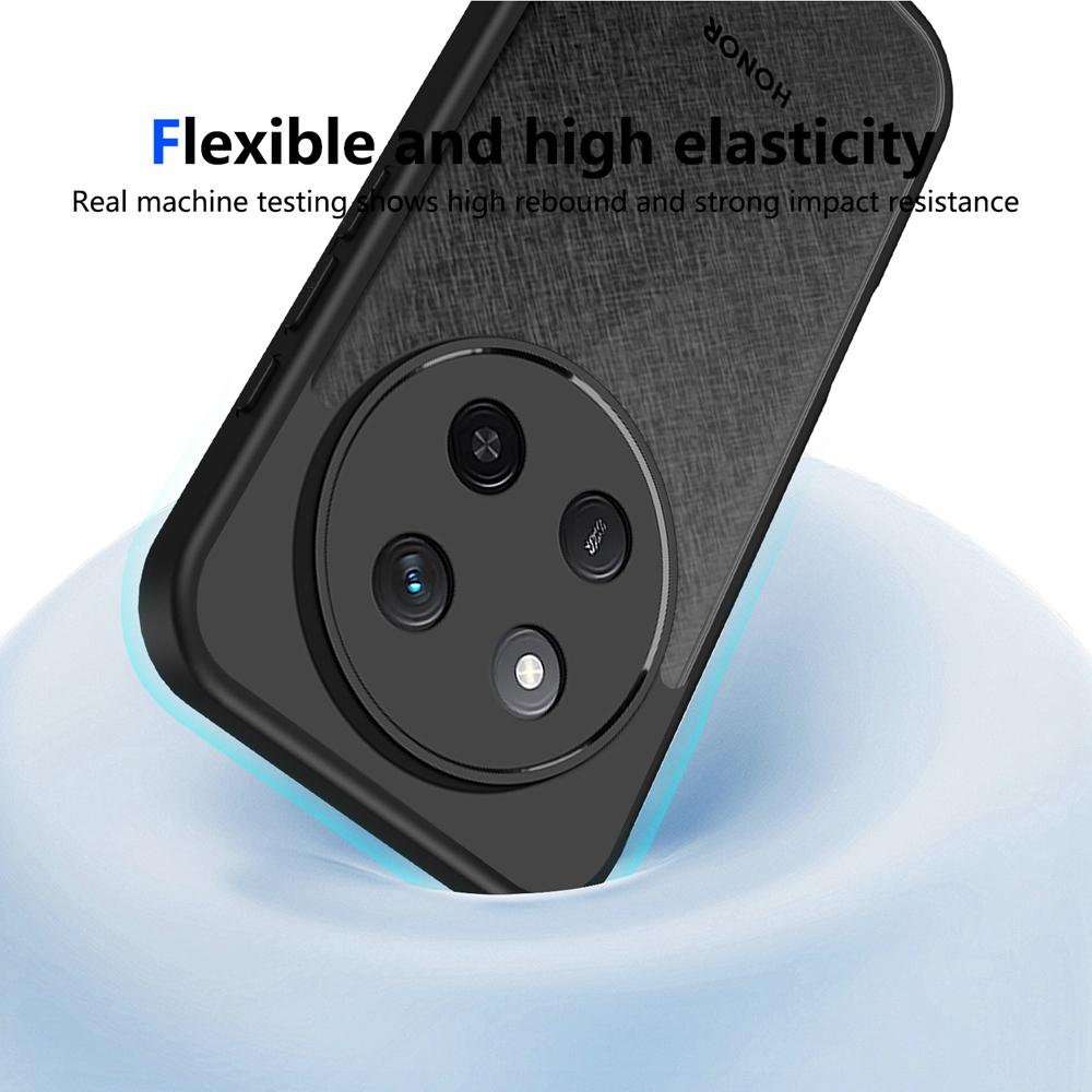 KEYSION Matte Translucent Black Phone Case for HONOR X9c 5G Soft Silicone+PC Clear Shockproof Cover for Huawei Magic 7 Lite 5G