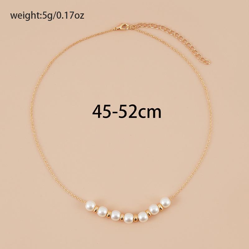 In Style, Original Design, Stylish and Simple, Exquisite Thin Chain, Pearl Gold Small Round Bead Women's Necklace