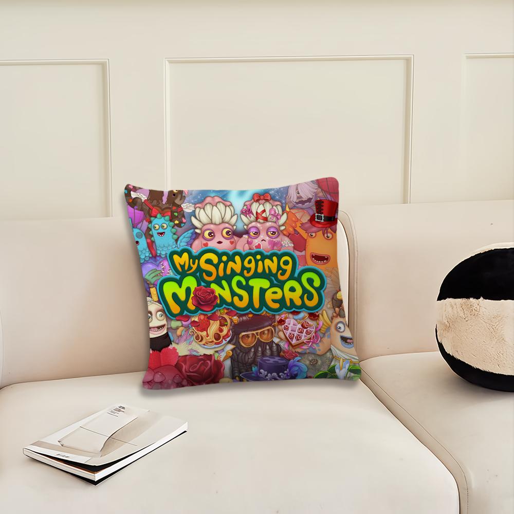 Game My Singing Monsters Cushion Cover Cushion Room Bedroom Headboard Sofa Living Backrest Nap Time Pillow Case