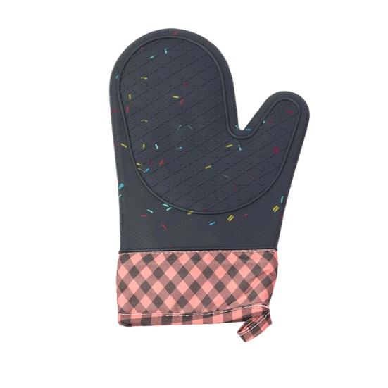1Pc Silicone Heat Resistant Gloves Non-Slip Oven Mitts Kitchen Hand Clamps Thickened Insulated Gloves for Air Fryers Cooking Barbecue