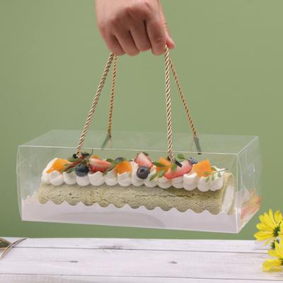 20Pcs Caixas de bolo portáteis fáceis de montar portáteis visíveis à prova d'água à prova de óleo PET design transparente retangular