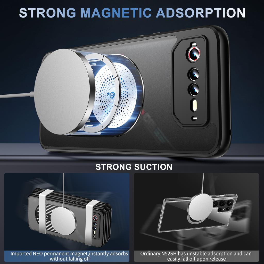 Pentru Asus ROG Phone 6 5G/Phone 6 Pro 5G/Phone 6D 5G Husă Magnetică Disipare Căldură Aromaterapie Suport Silicon+PC Husă Telefon