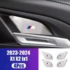 Car Inner Door Handle Bowl Metal Protective Sticker Anti-Scratch Trim Cover Accessories For BMW 3 5 series X1 X2 iX1 X5 X6 X7 M2 TF0