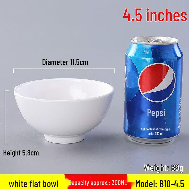 777 Melamine Soup & Noodle Bowls - 4.5-inch, White (10-Pack)