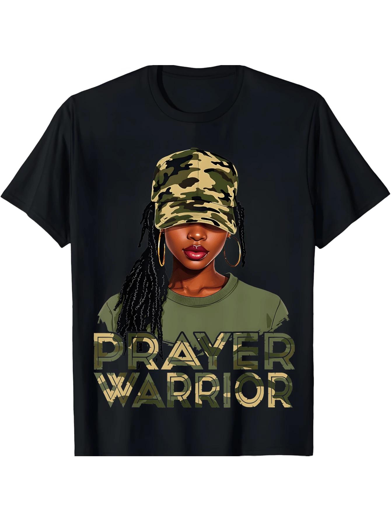 Unisex Graphic T-Shirt -  Prayer Warrior  Camo L