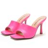 Ladies High Heeled Slippers Women 9Cm Square Head High Heel Sandals Wine Glass Heel Women's Shoes White Fish Mouth Sandals