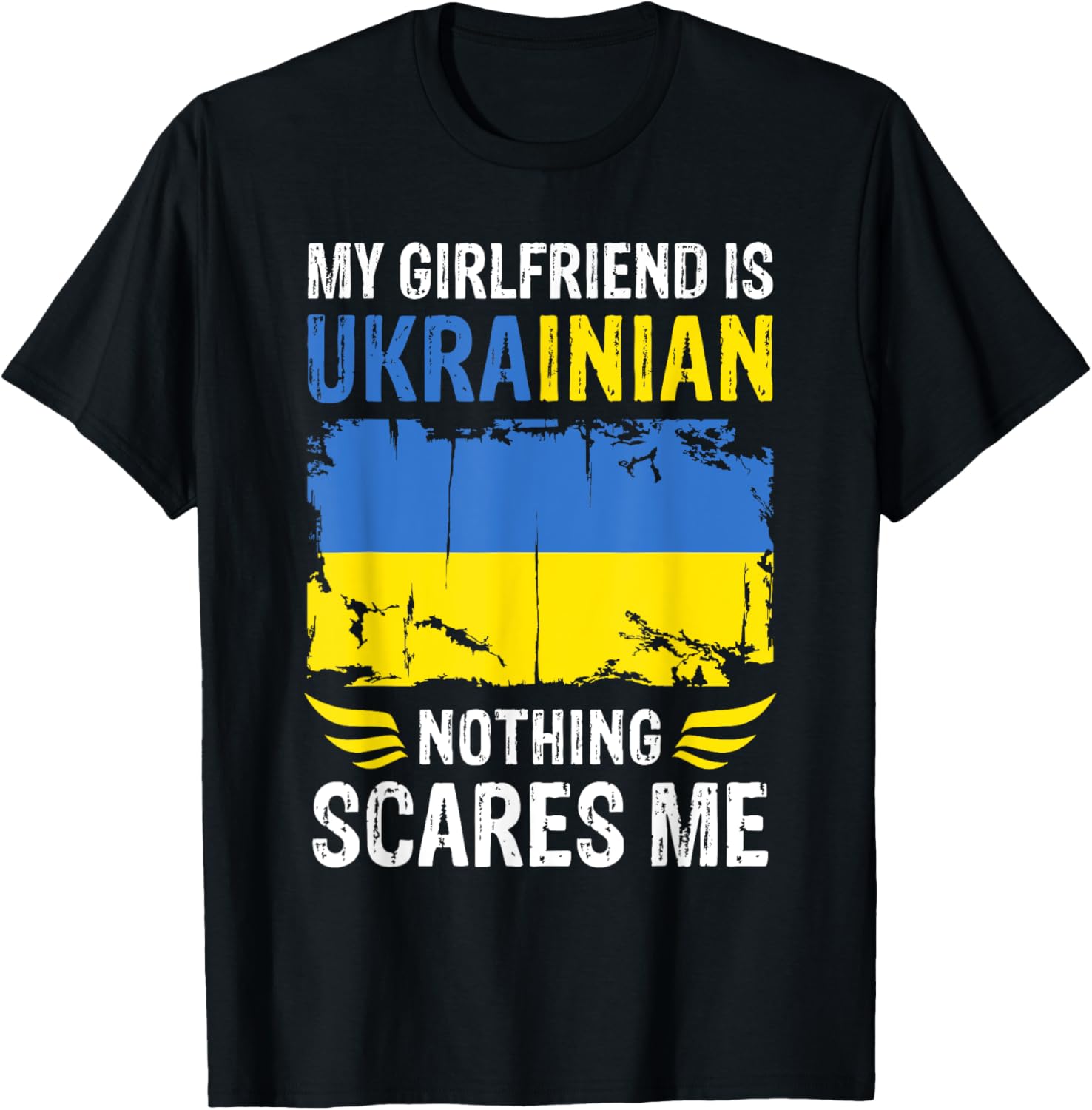 Футболка с флагом Украины Меня ничего не пугает Моя девушка украинка Футболки для мужчин Мужская одежда Футболки с принтом S разноцветный