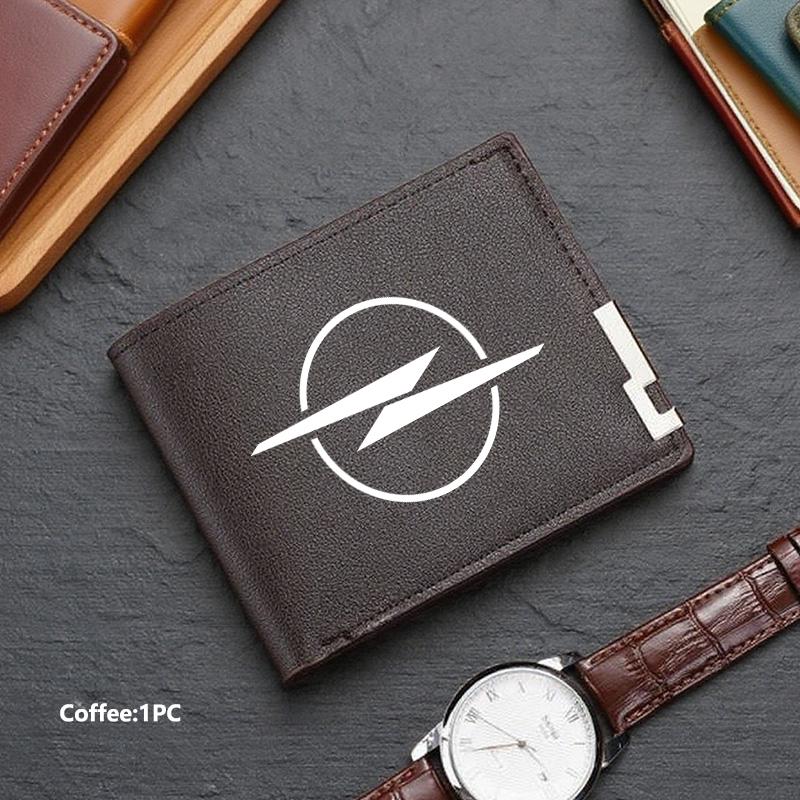 New Fashion Business Wallet Leather Car Logo Card Holder Men Coin Purse For Opel ADAM ASTRA J K CORSA E INSIGNIA MOKKA VIVA