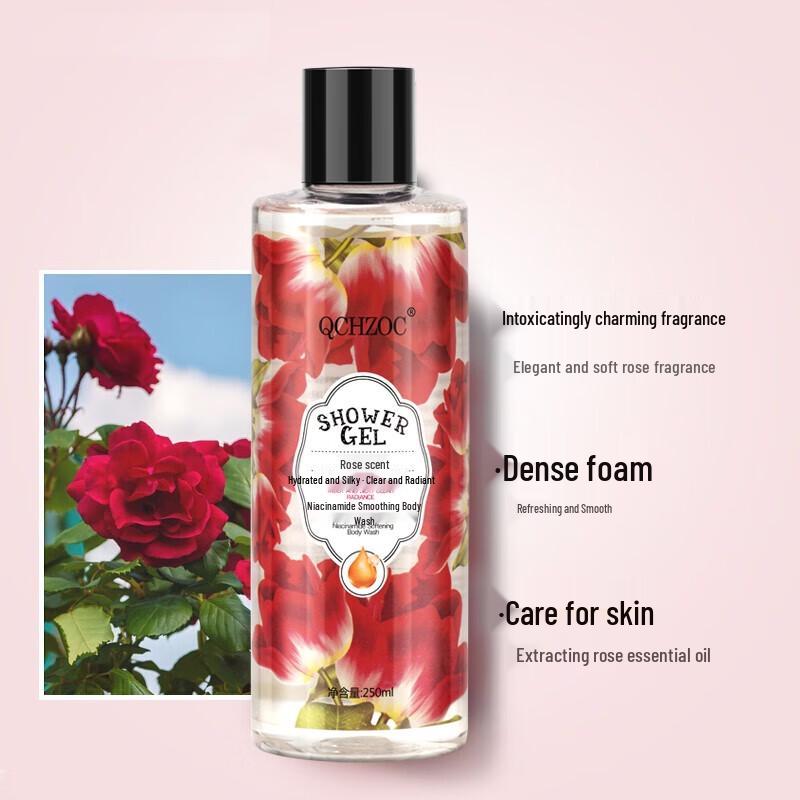 QCHZOC Rose Niacinamide Brightening Shower Gel