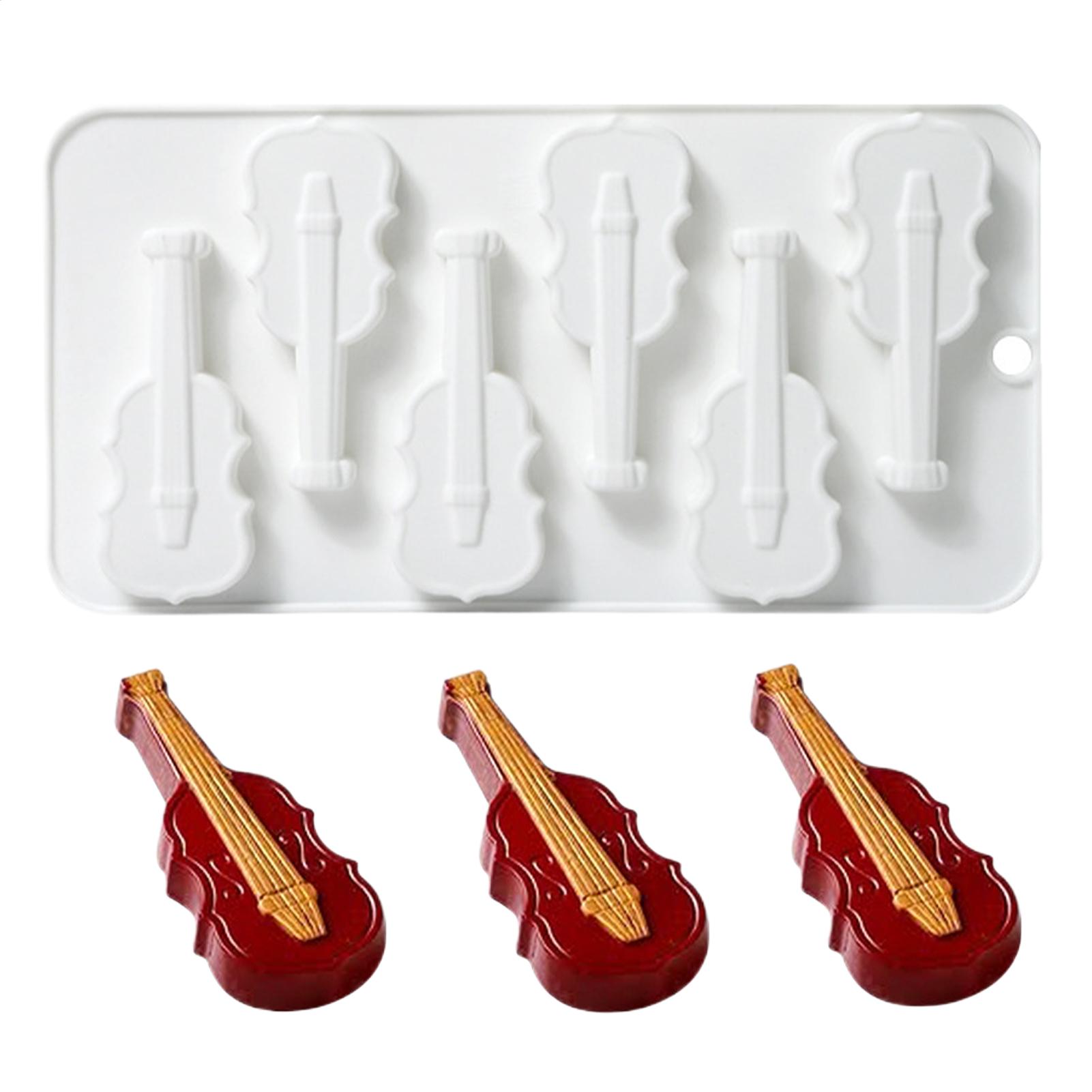 

Baking Molds Silicone Shapes 6 Cavity Silicone Violin Shaped Mold Violin Guitar Cake Decor For Soap Chocolate Epoxy Crafting CN