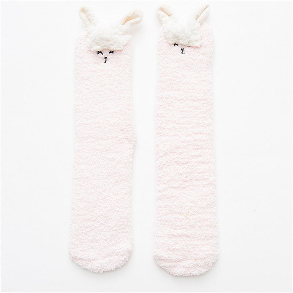 Women Cute Animal Fuzzy Socks Thick Winter Coral Fleece Indoor Home Sleep Socks