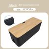 "Wood Grain Multi-Function Desktop Cable Organizer Box"