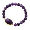 Women's 8mm Amethyst Elastic Natural Stone Beaded Bracelet, Popular European and American Handmade Jewelry