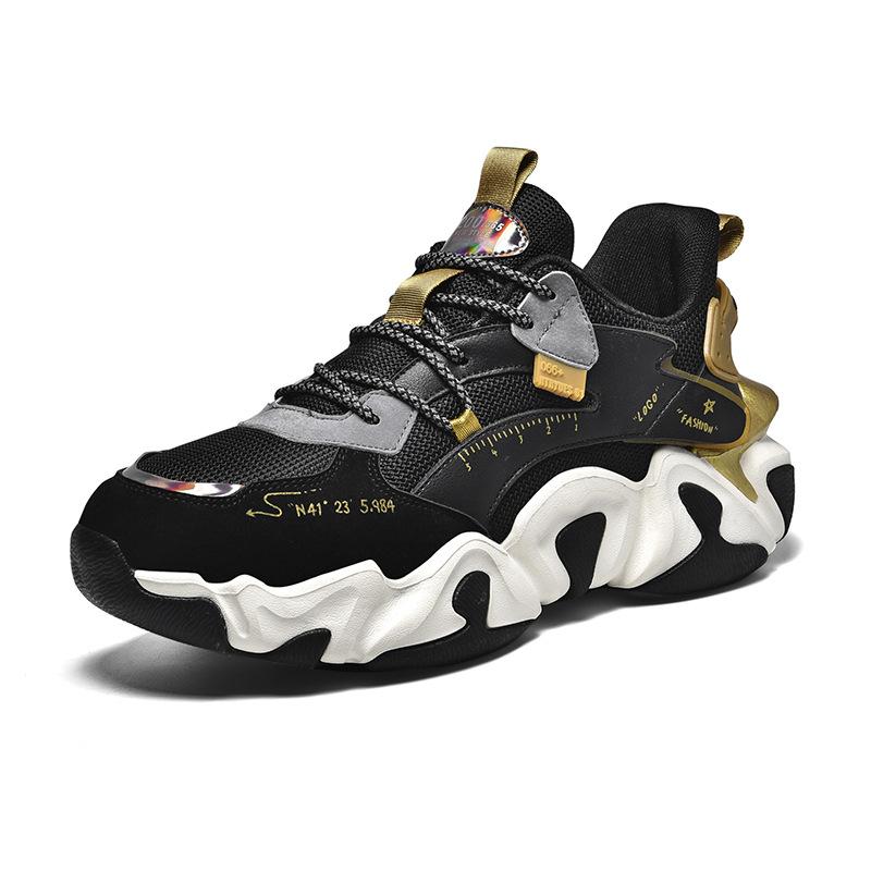 Mens Sneakers Dad Shoes Large Size Country Night Tide Light Running Shoes Casual Wave Bottom Shock Absorption