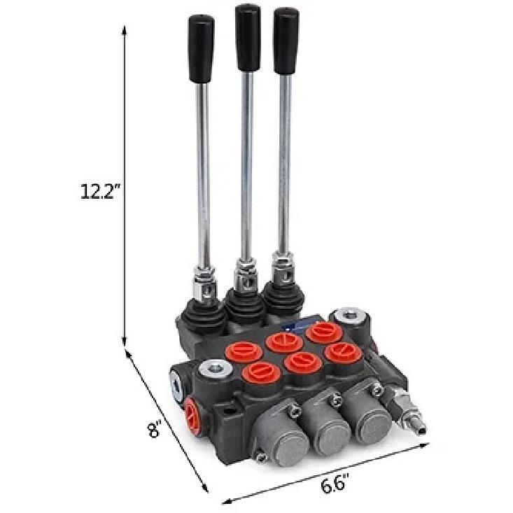 SucceBuy 2/3 Spool 11GPM3600PSI Directional Hydraulic Control Valve Double Acting Suitable Use for Pump Hydraulic Cylinder Motor
