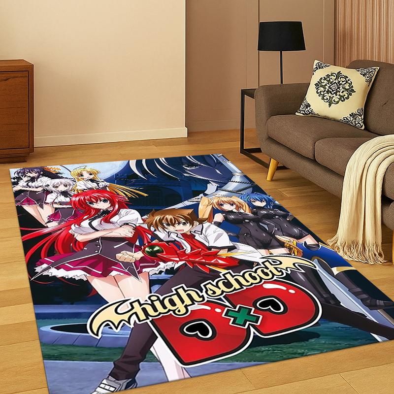 Anime High School DxD Sexy Girl Cartoon Carpet Rug for Bedroom Living Room Sofa Doormat Home Decor,Kid Game Area Rug Non-slip