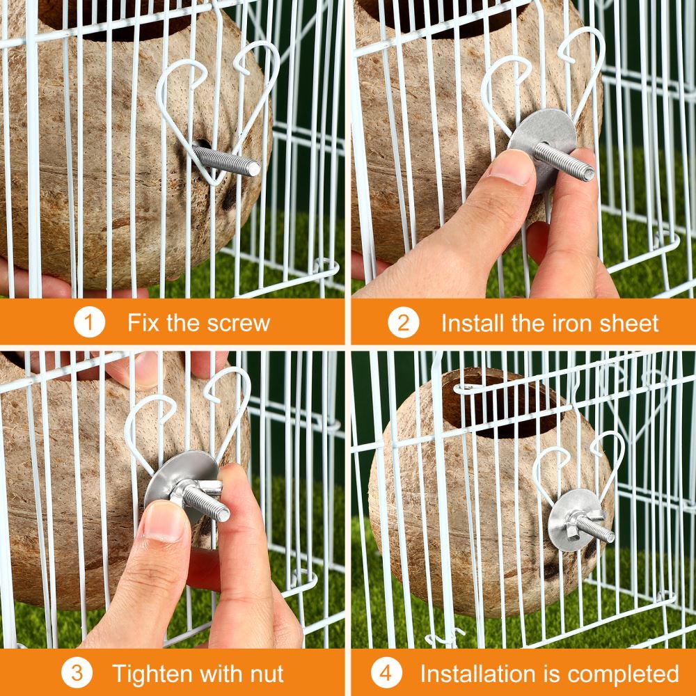 Papagei Kokosnussschale Nest Haustier Vogelnest Hamster Eichhörnchen Zuchtnest Kanarienvogel Lerchenhaus Hängendes Ornament Für Garten Hof Haustierbedarf