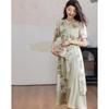 Demana Oriental Garden New Chinese Style Printed Two-Piece Dress Set