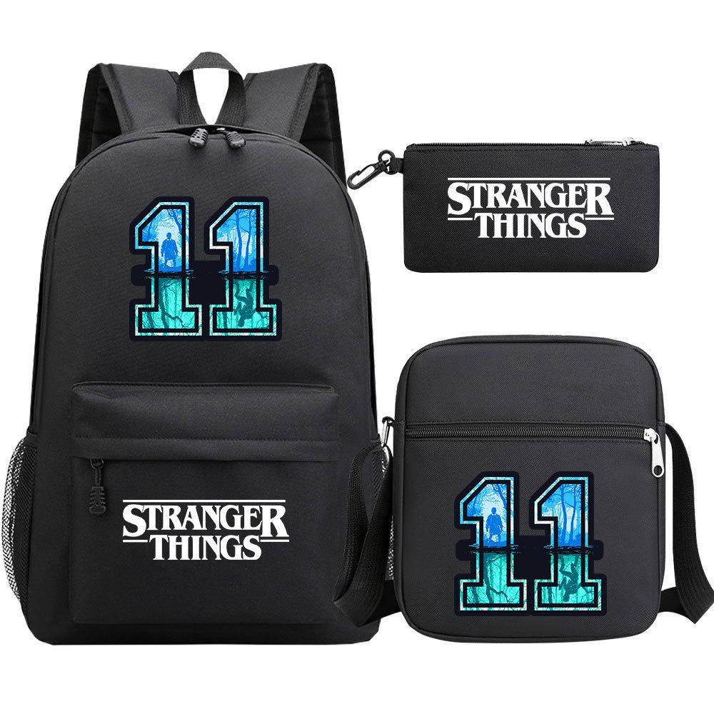 Stranger Things Star Printing Teen Student School Bag Three-Piece Men'S And Women'S Backpack