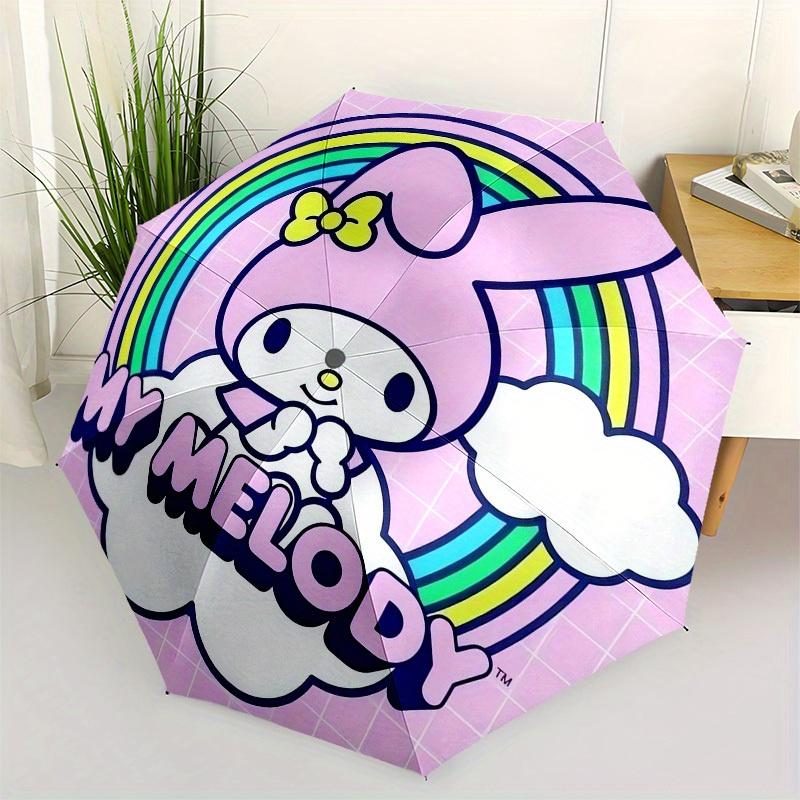 1pc My Melody Rainbow CloudsUmbrella with Plastic Handle,Suitable for All Seasons Home Travel Outdoor UmbrellaSanlio170