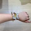 Openable Tulip Bangle Exaggerated Metal Flower Bracelet Classical Golden and White Bangle  Girls