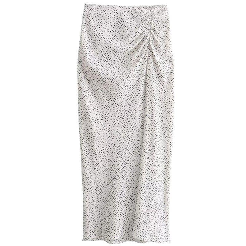Fashion Style 2024 Spring New Women's Clothing High Waist Crimp Decorative Polka Dot Midi Dress 2662903 070