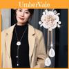 Shell Flower Pendant Necklace For Women With Pearl Accents Autumn