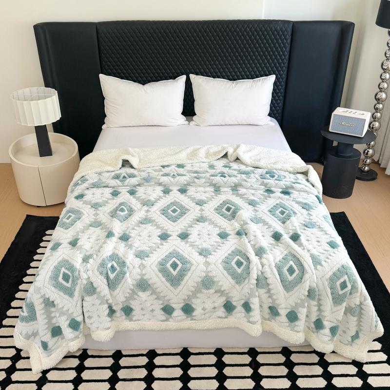 Thick Tafu Velvet Blanket Warm Lamb Wool Thow Blanket for Winter Double-layer Coral Fleece Office Blanket Plaids Sofa Queen Size
