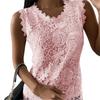 Women T-shirt Lace U Neck Summer Elegant Slim-fitting Pullover for Daily Wear