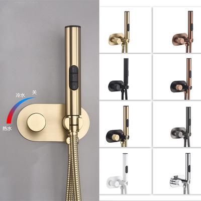 Bidet-Wasserhahn aus gebürstetem Roségold, versteckter Heiß- und Kaltmischbatterie mit 3-Funktions-Handbrause, selbstreinigendes Badezimmerzubehör