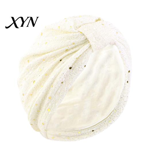 All-day Comfort Turban Hat for Women, Sequined Crepe Fabric Headwrap, Ethnic Non-strangling Headwear Style Knotted Front Headwrap All Face Shapes