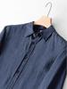 Men's Casual Long Sleeve Cotton Linen Shirt with Turn-Down Collar - Lightweight, Loose Fit for Spring & Autumn.