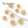 Perles plaquées or 18 carats 8 mm 10 mm, Accessoires de perles pour bracelets, Séparateur pour perles, Laiton avec perles en zircon, Perle pour collier