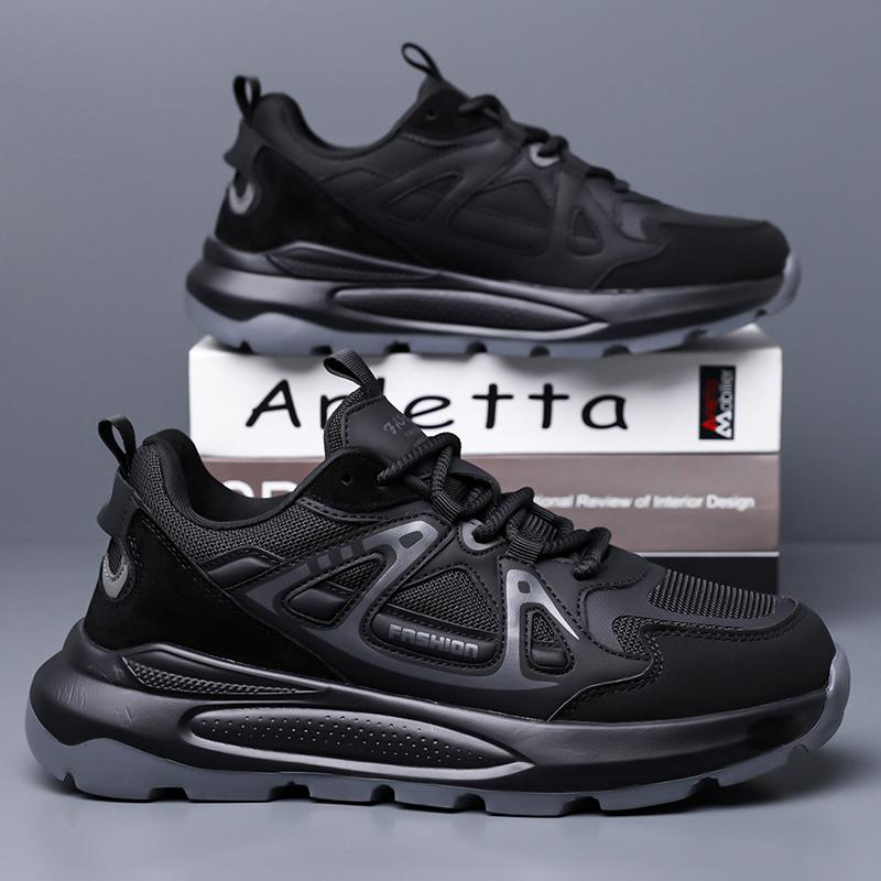 

New Autumn and Winter Men s Outdoor Recreational Sports Shoes Four Seasons Lightweight Non Slip Wear-resistant Hiking Shoes 44 чёрный