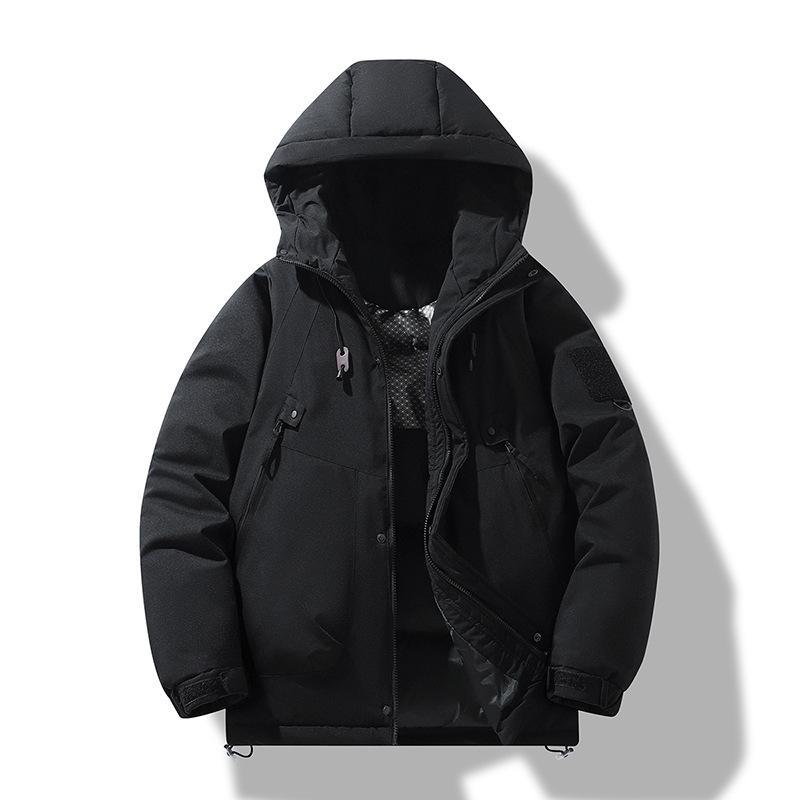 Men's Loose Casual Cotton Jacket Long Hip-Length Warm Winter Daily Coat