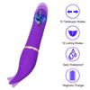 Sex Toys for Women Female Telescopic Swing Dildo Vibrator Clitoral Stimulator 10+10 Speed Tongue Licking