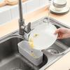 Sink Strainer Filter Basket Waste Leftovers Catcher Fruit Drainer Sponge Storage Rack Hanging Shelf