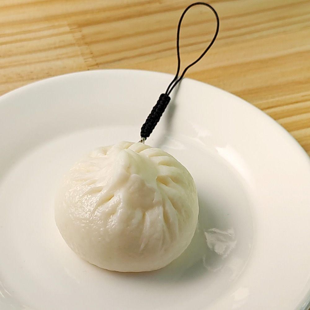 Lifelike Simulation Baozi Keychain Mini Steamd Baozi Keyring  Student Pendant