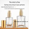 Transparent Glass Perfume Bottle Set: 30ml & 50ml Flat Square Spray Bottles