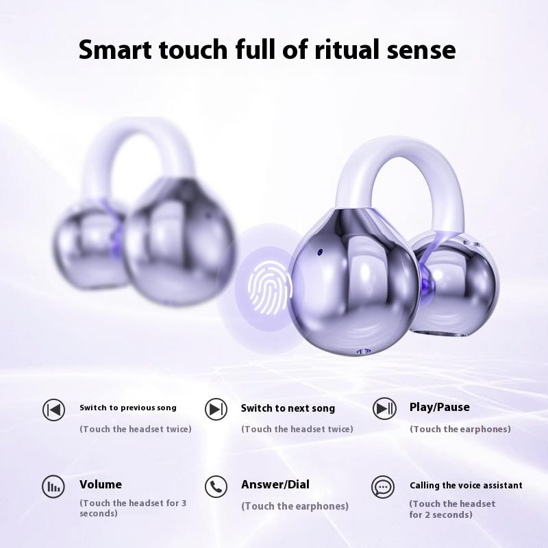 Bluetooth Headset Clip-on Ear Noise Reduction Waterproof High Sound Quality Bone Conduction True Wireless