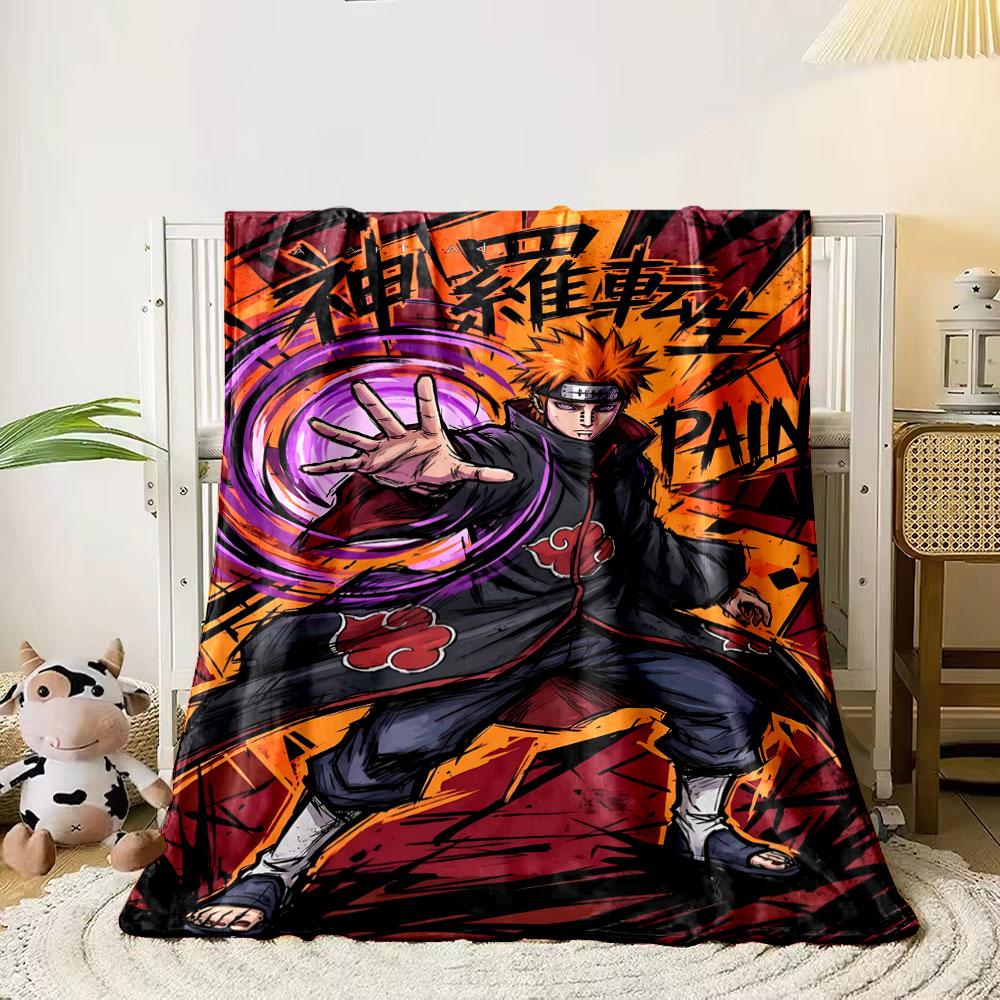 

Dynamic anime-style figure with orange hair, swirling purple energy, bold text. for all seasons blanket lunch break throw gift 80cm x 120cm