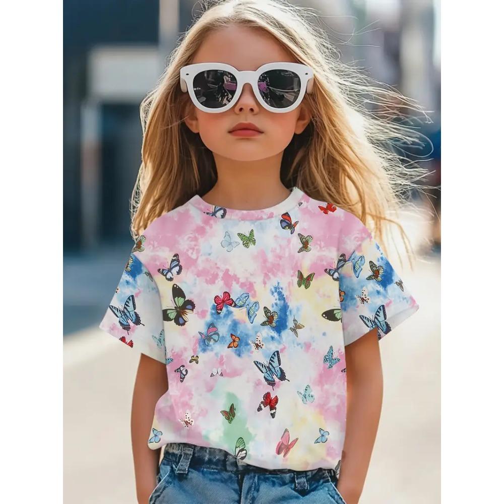 Children's Clothing Girls T-Shirt Fashion Short Sleeve Tee Summer Clothes 3D Print Children Tops Cartoon Breathable Kids T-Shirt