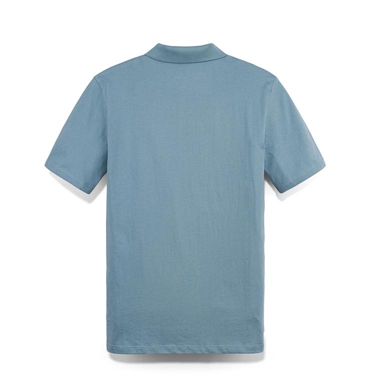 Timberland Outdoor Casual Loose Breathable Short Sleeve Polo Shirt Men tops Bright-Steel-Blue A63YQ758
