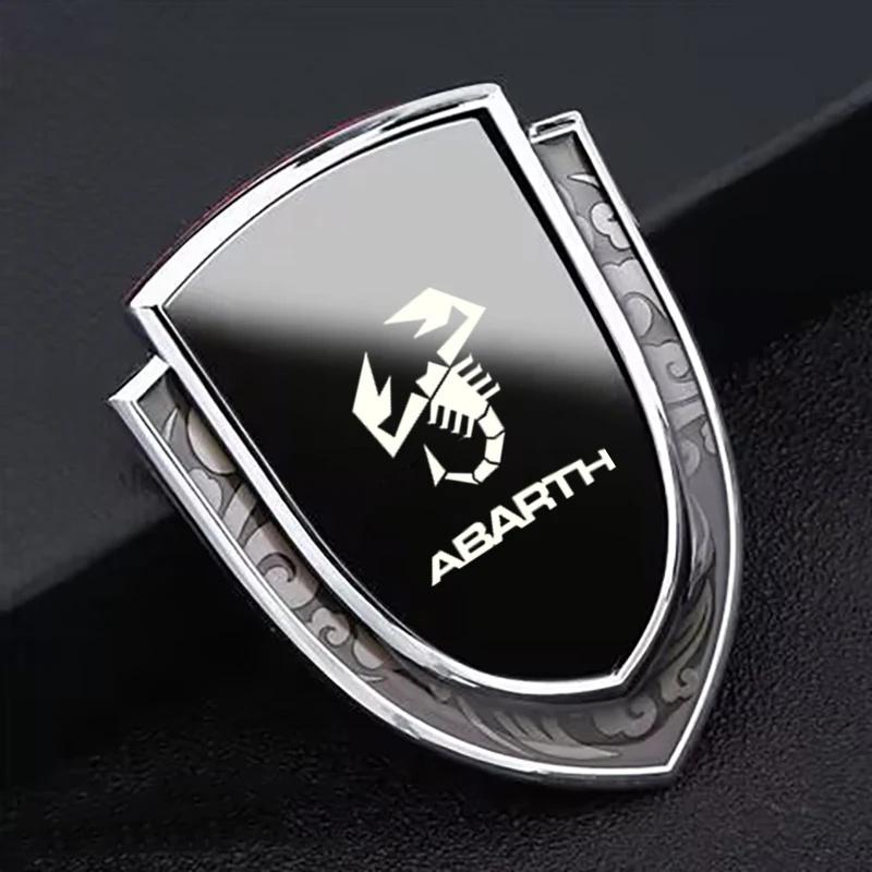 Abarth Emblem Aufkleber für Fiat 500, 3D Metallschild Skorpion Abzeichen, Passend für Fiat 500 Abarth 595 695, Auto Außen Zubehör