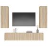 4 Piece TV Cabinet Set In Sonoma Oak Effect Particleboard
