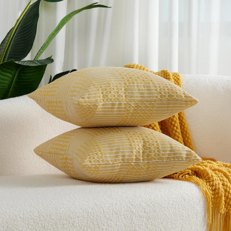 45X45Cm Single Pillowcase Without Core Simple Modern Geometric Pattern Cotton Thread Woven Jacquard Pillowcase Single Pillowcase Without Core