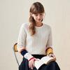 Komombo Women's Colorblock Cable Knit Wool Sweater
