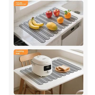 Quick-drying Kitchen Drying Mat Non-slip Countertop Protector Silicone Drain Pad Multi-functional Prevents Water Build Up